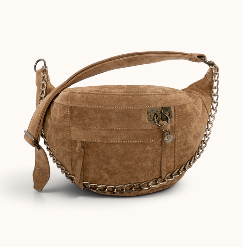 Large Crossbody Bag | Brown Suede