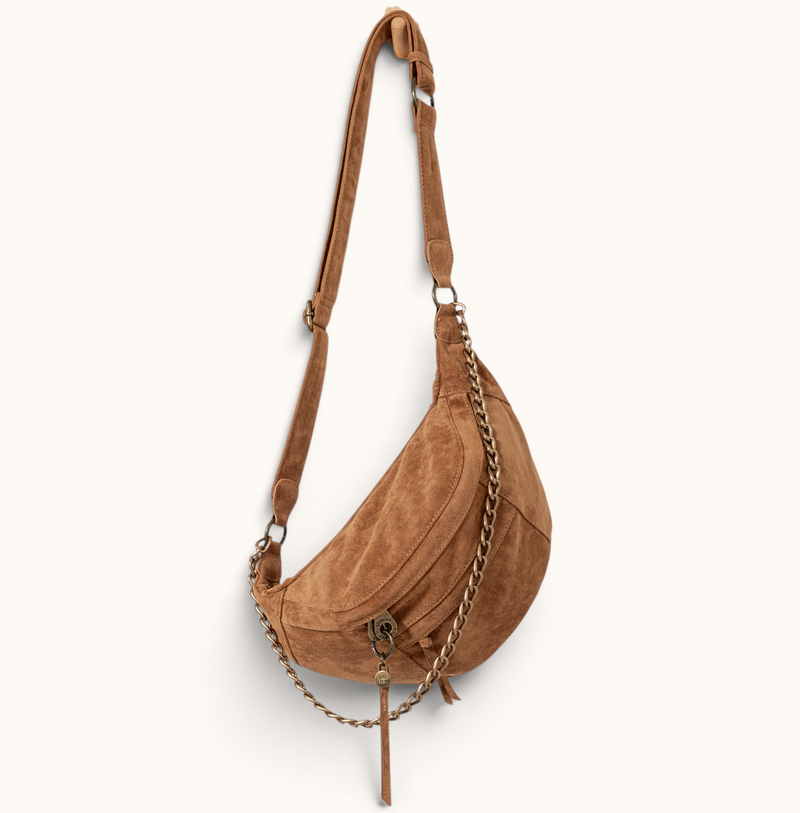 LARGE CROSSBODY BAG | BROWN SUEDE